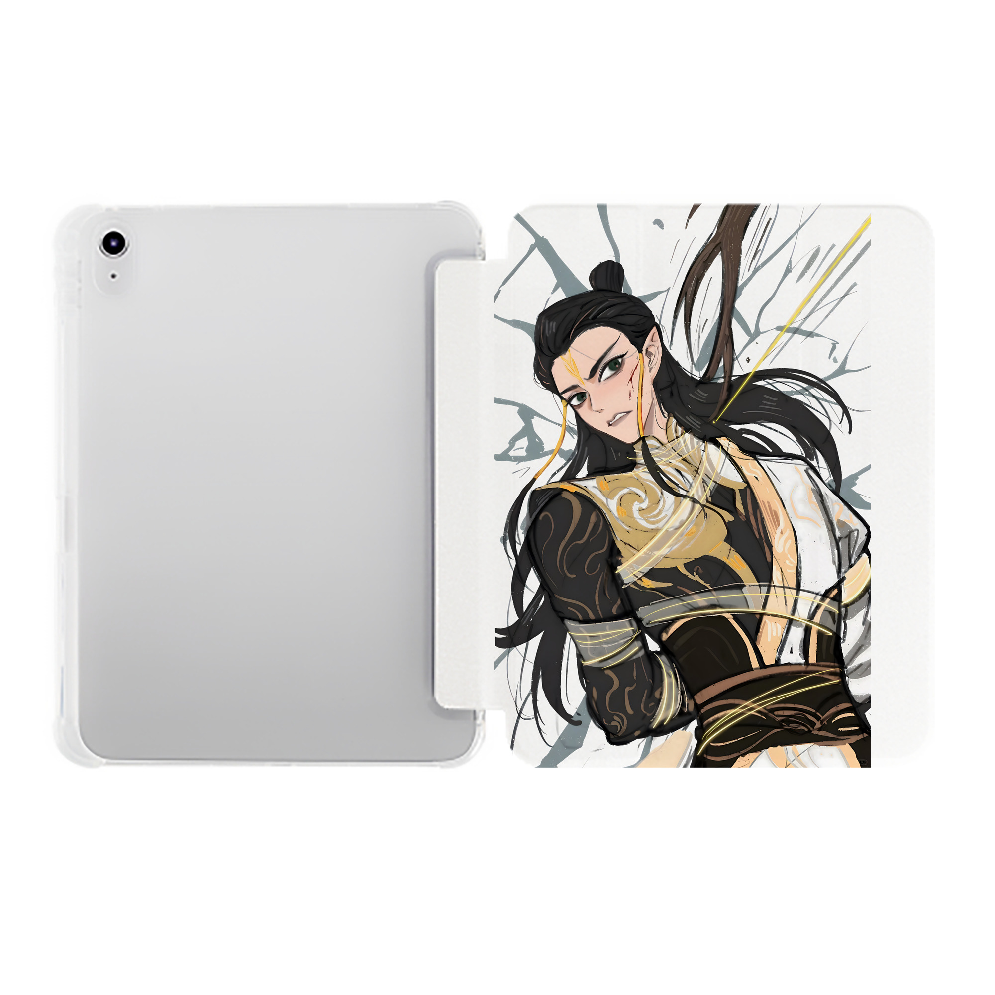 （画像用） Ne Zha 2 ナタ 魔童の大暴れ IPad ケース ペン収納付き 三つ折りスタンド PUレザー×シリコン 対応機種9.5/10.5/10.9インチ